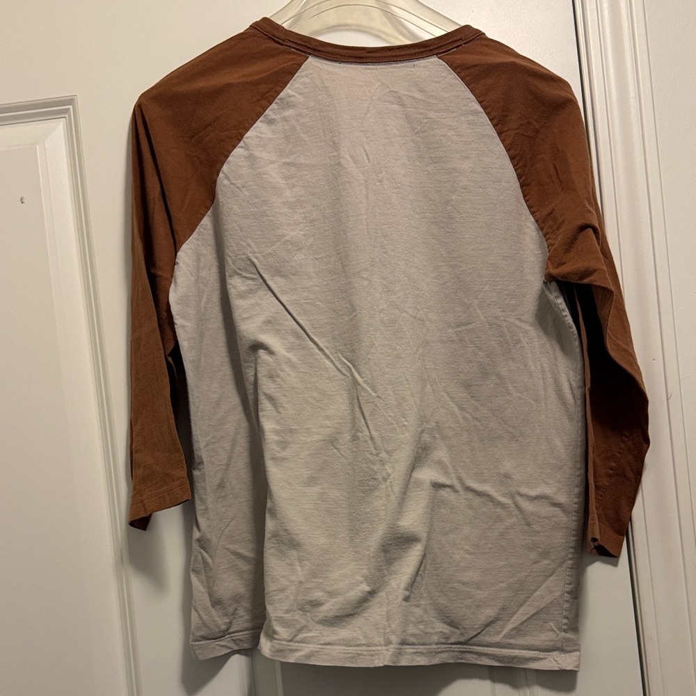 Patagonia Men's Two-Tone Long Sleeve Tee in Brown and Cream - Picture 6 of 7